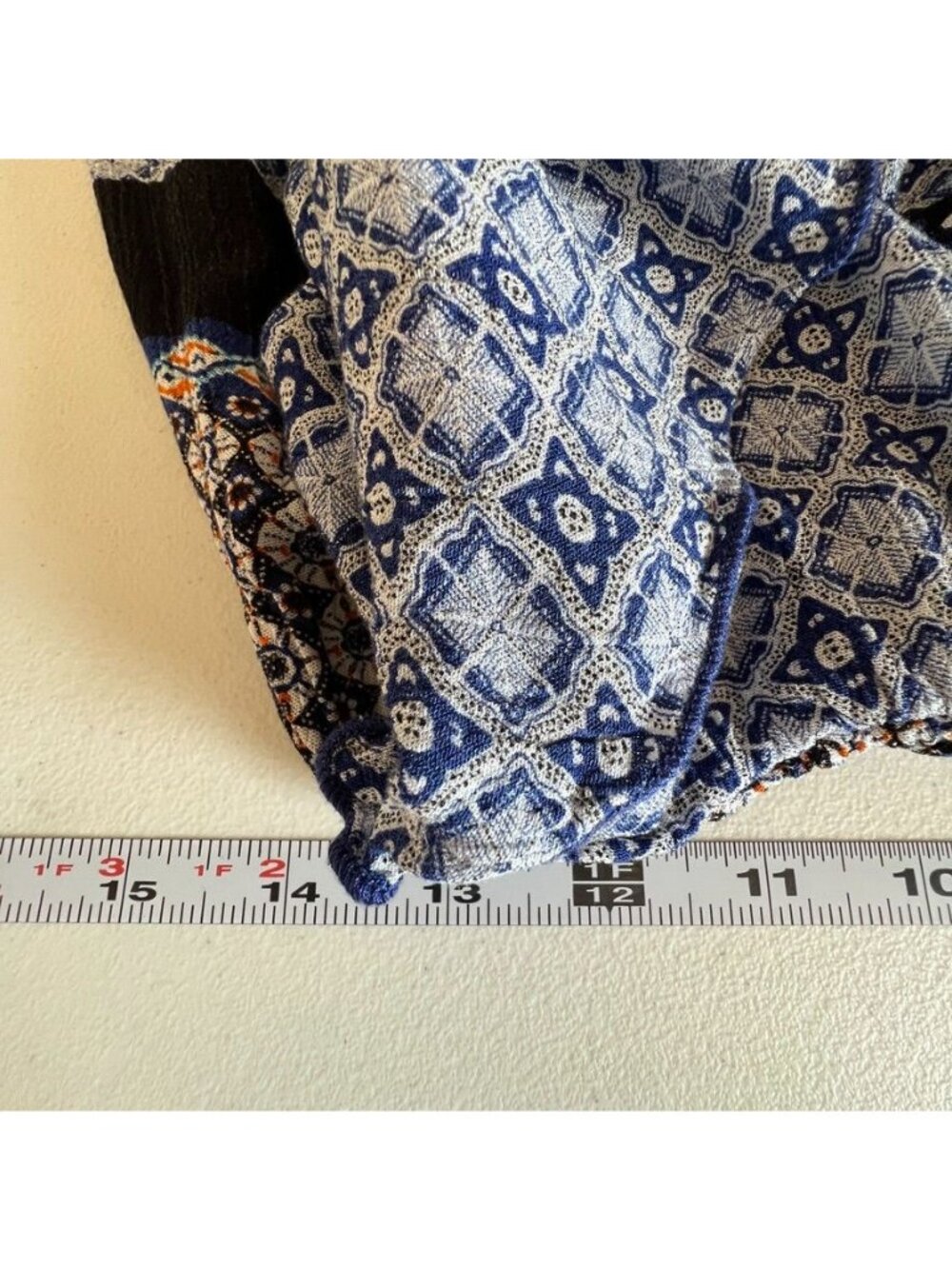 Boho Batik Print Maxi Dress Sz M Layered Racerback Sleeveless Sundress Resort - Picture 12 of 15